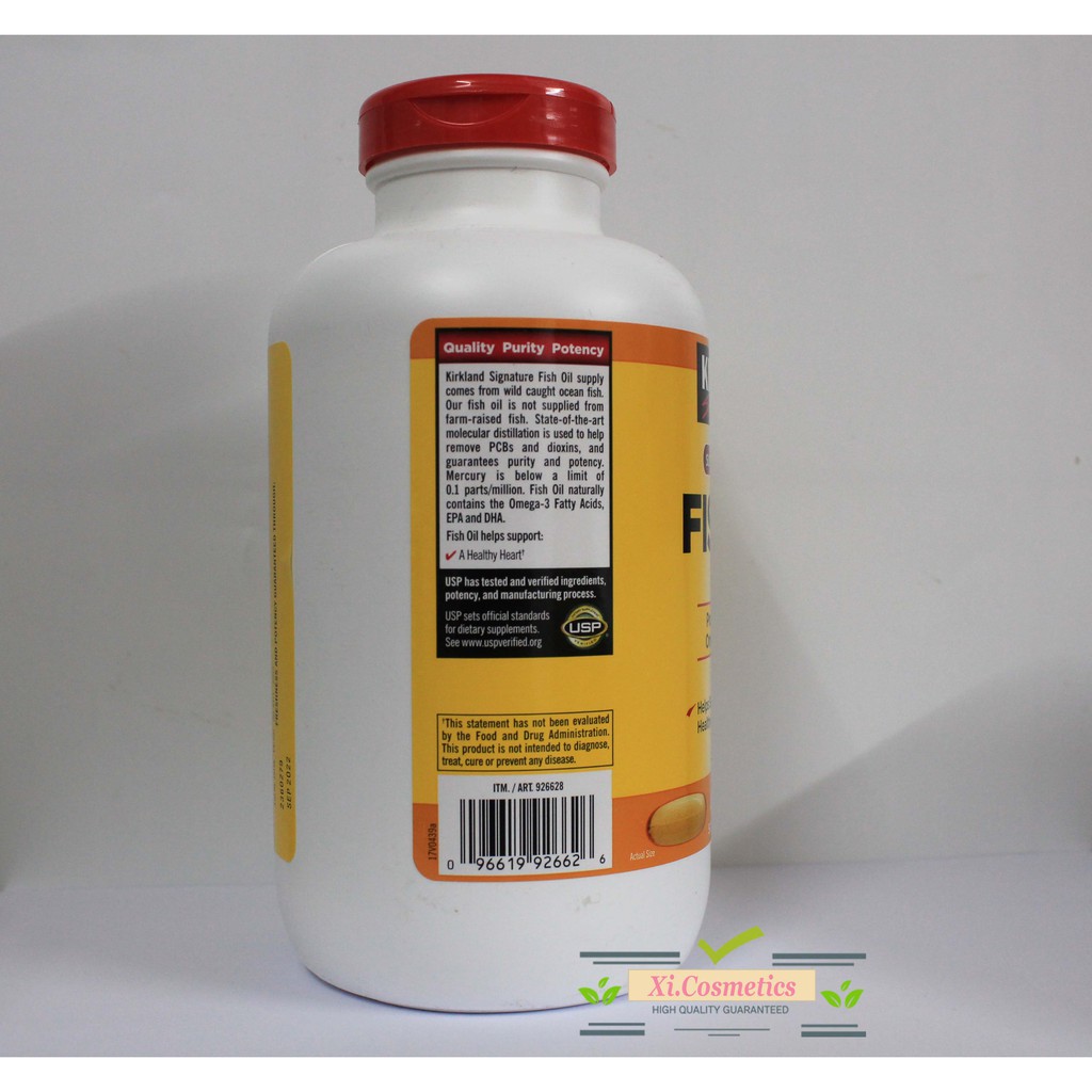 Viên Uống Fish Oil 1000mg Dầu Cá Kirkland 400 Viên