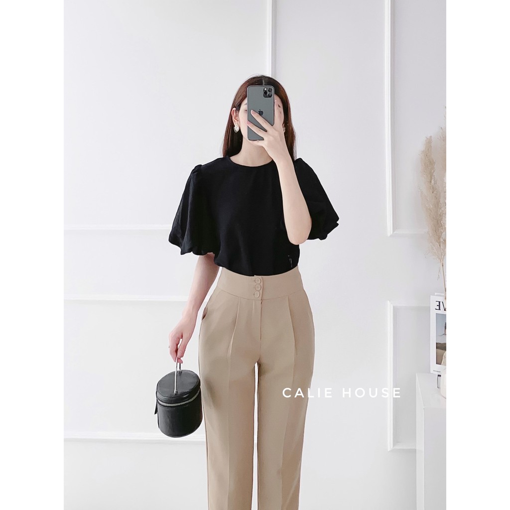 Quần cạp cao tôn eo thời trang thiết kế nữ Calie House Q54