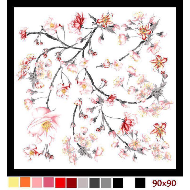 Khăn Choàng Vuông 90cm Vải Satin Thời Trang Cho Nữ WJ1001-34