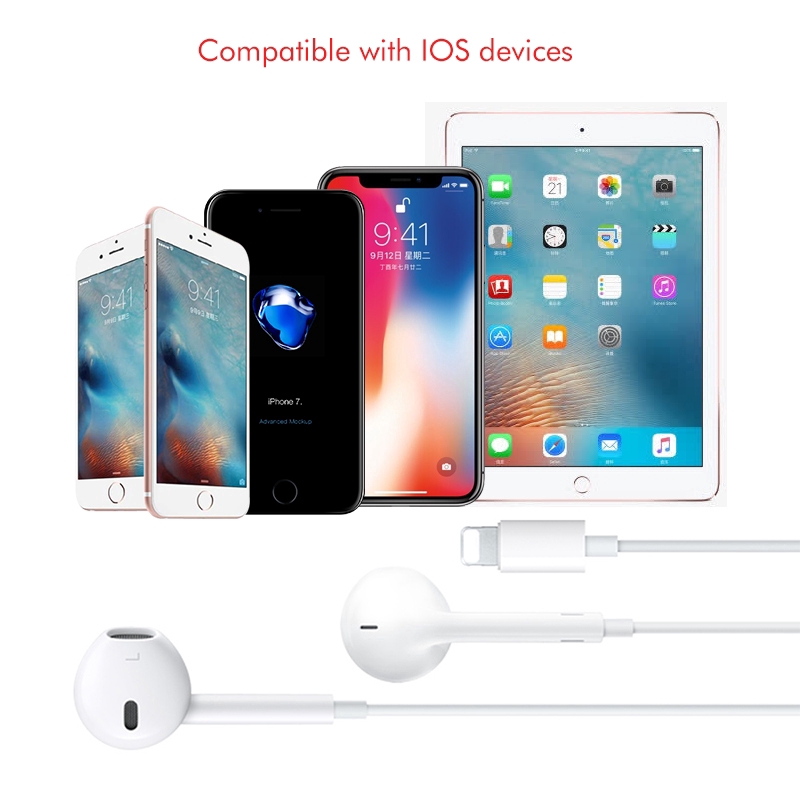 Sale 70% Tai nghe với jack lightning có tích hợp mic cho iPhone 8 7 Plus X XR XS,  Giá gốc 87,000 đ - 32C23-1