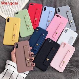 Ốp điện thoại TPU mềm màu kẹo có dây móc cầm tay cho Samsung Galaxy J6 J4 J6+ J4+ Plus 2018