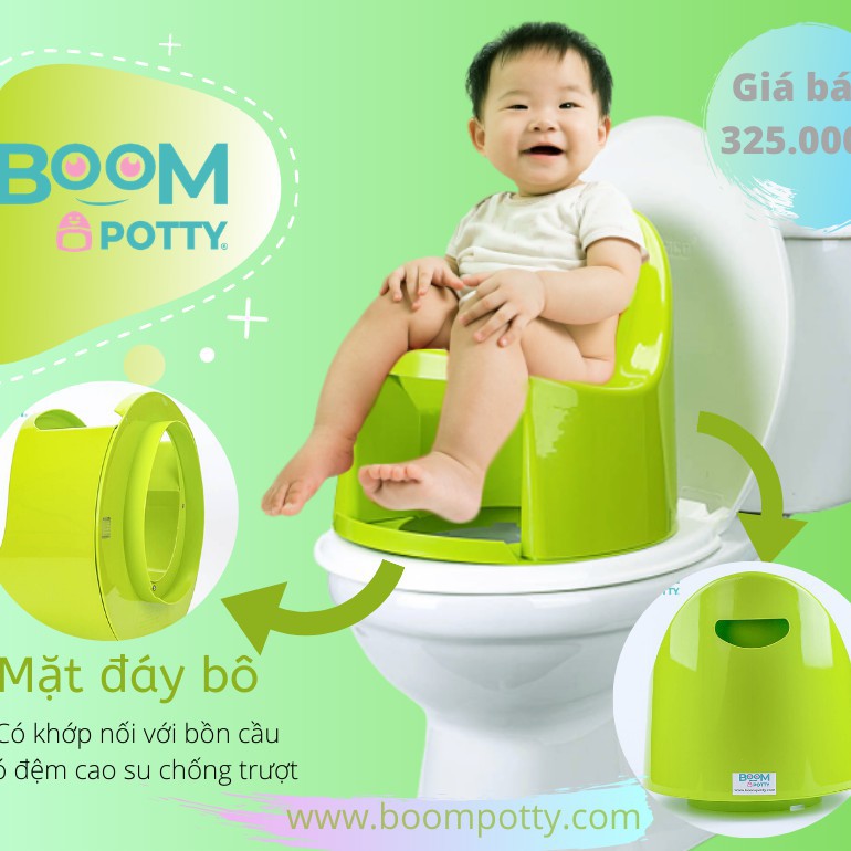 Bô Rửa Đa Năng Cho Bé - Hàng Chính Hãng Boom Potty ( tặng kèm ví da mini cho mẹ yêu )
