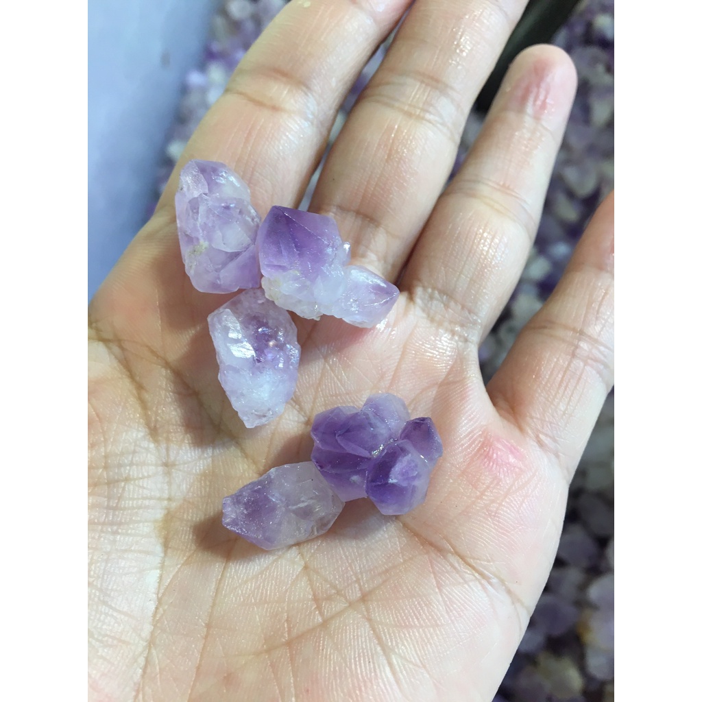 100Gr Đá hạt thô màu tím Amethyst