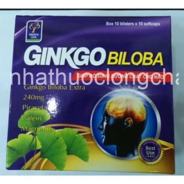 Hoạt huyết dưỡng não Ginkgo biloba 240mg - HỘP 100V