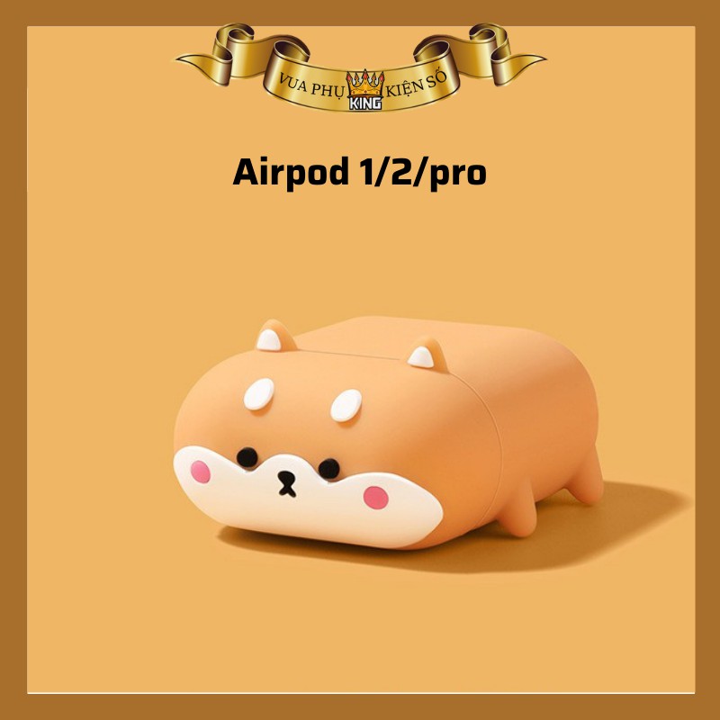 Bao airpod  Vỏ tai nghe airpod hình chú có corgi ngộ nghĩnh ,  airpod 1, 2, pro ( hàng cao cấp loại xịn dầy dặn )