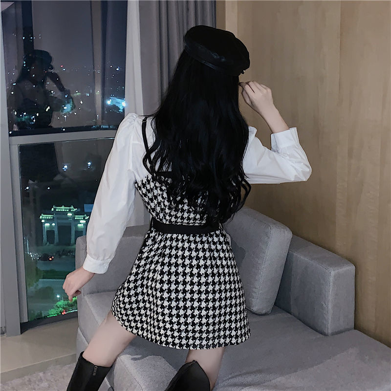 FREESHIP Đầm Sơ Mi Ca Rô Dài Tay Thời Trang trẻ phong cách duyên dáng sang chảnh kdx