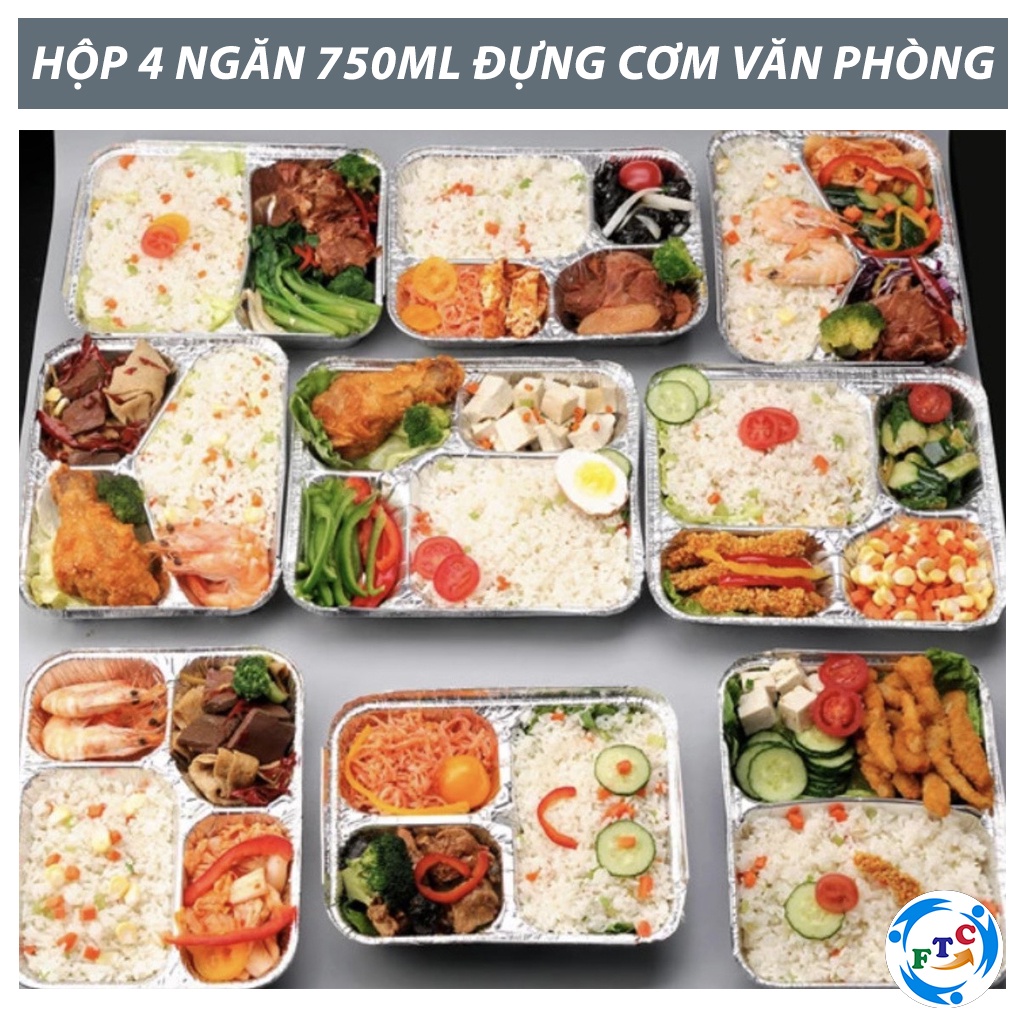 Khay nhôm,hộp nhôm, khay giấy bạc có nắp FTC đa dạng kích thước hàng nhôm cao cấp