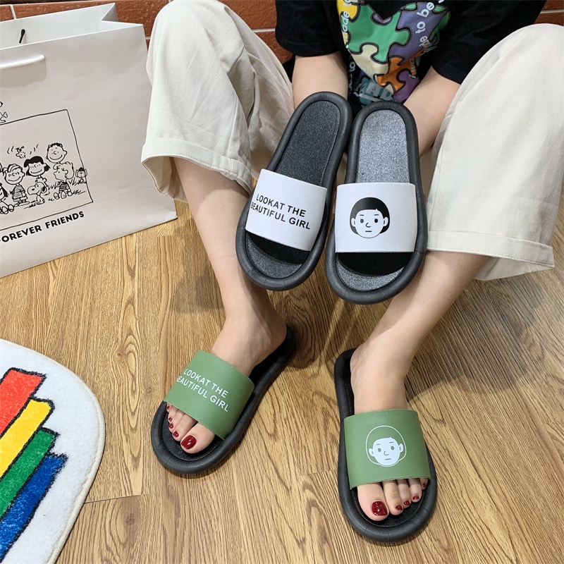JY082 - Dép cao su hình cô gái đế tròn chuẩn Quảng Châu