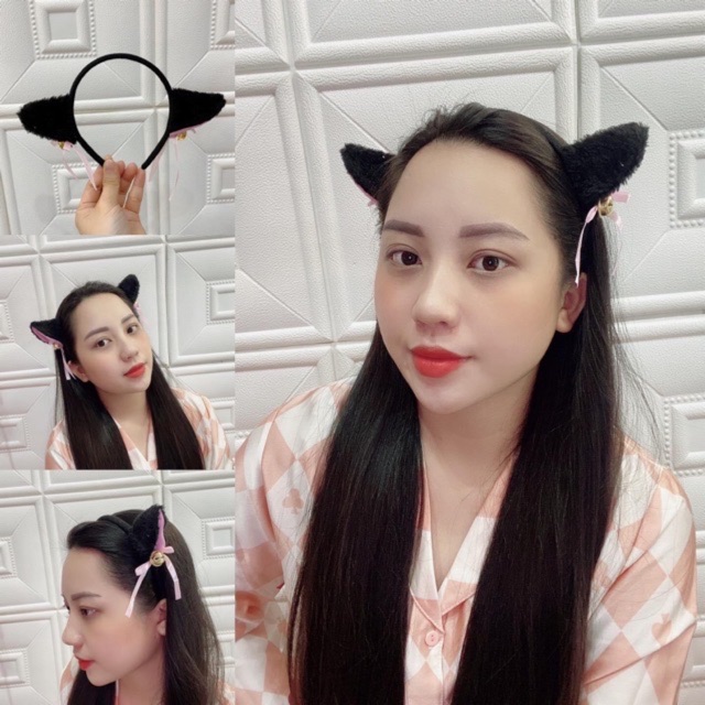 Cài tóc tai mèo đen