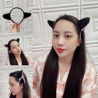 Cài tóc tai mèo đen