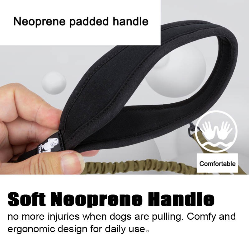 Dây dắt thú cưng đi dạo bằng nylon mềm có tay cầm đôi có thể thu gọn và kéo dài