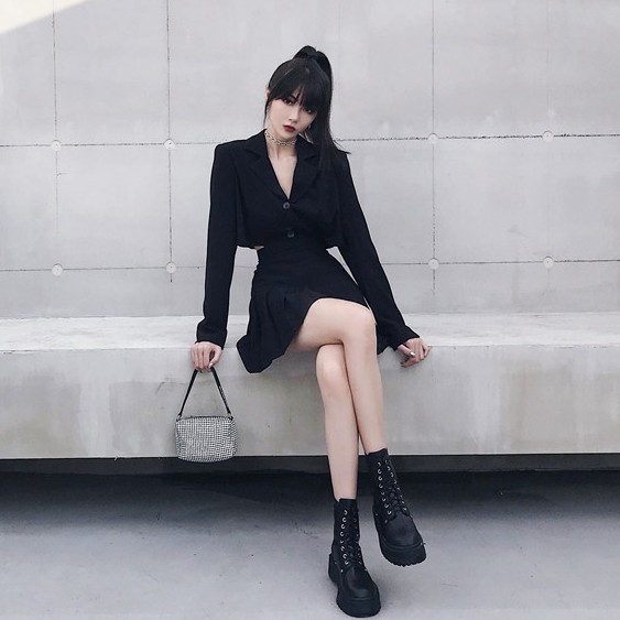 Đầm nữ dáng xòe hở lưng sang trọng dự tiệc Emilyshop ulzzang