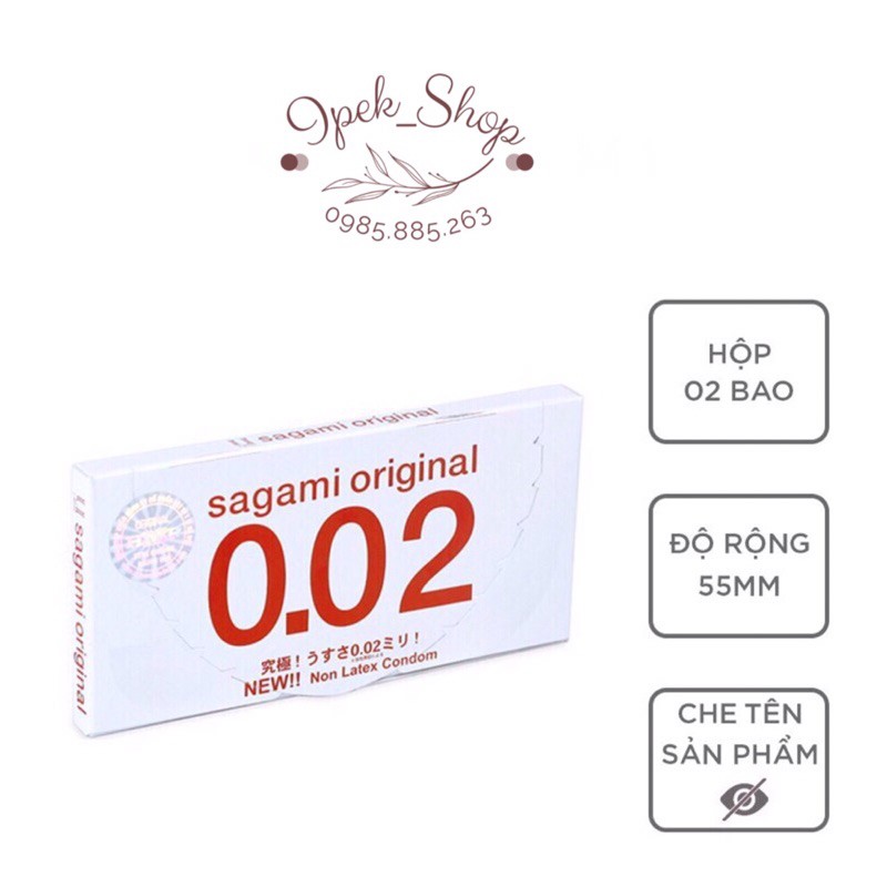 Bao cao su SAGAMI Original 0.02 - Hộp 2 Pcs - Nhật Bản - Ipek_Shop