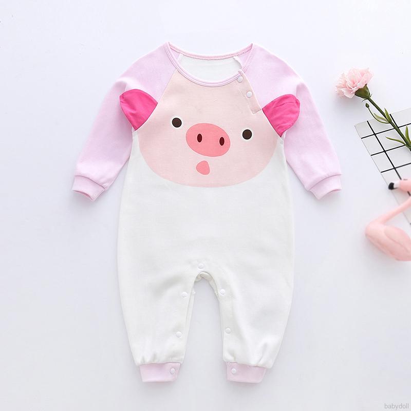 Jumpsuit Tay Dài Hoạ Tiết Hoạt Hình Cho Bé 0-12 Tháng Tuổi