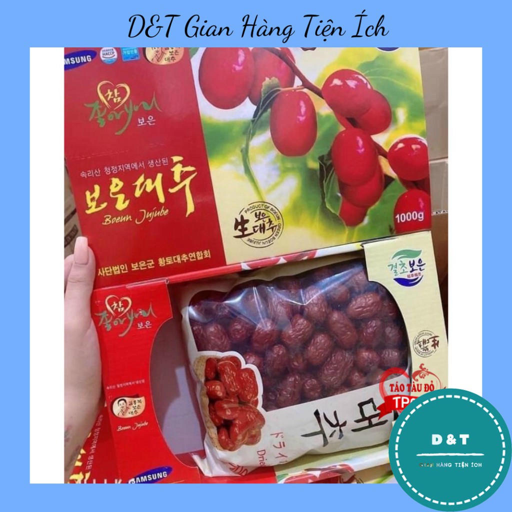 Táo tàu đỏ Hàn Quốc ⚡ FREESHIP ⚡ Táo đỏ  hộp 1kg, tặng kèm túi xách