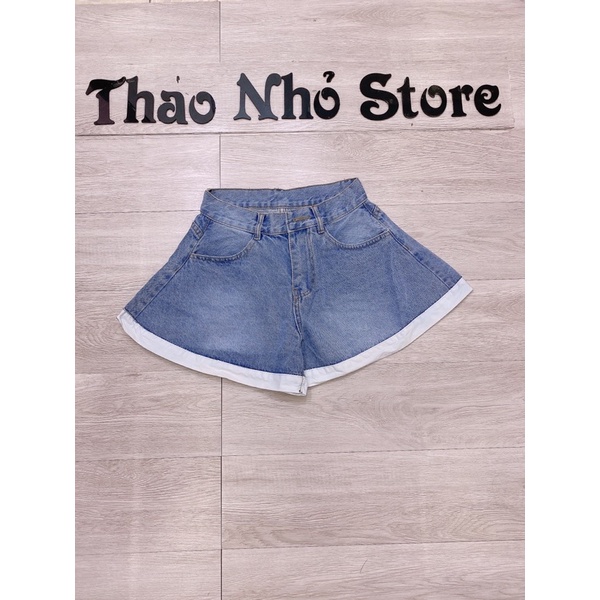 quần đùi phom xoè viền trắng(hình thật)