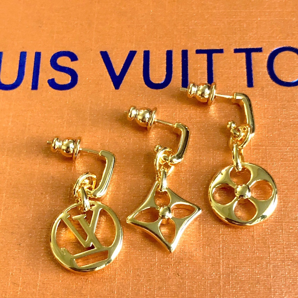 Bông Tai Ba Trong Một in Chữ Louis Vuitton Thời Trang Xu Hướng Mới Lạ Và Thanh Lịch