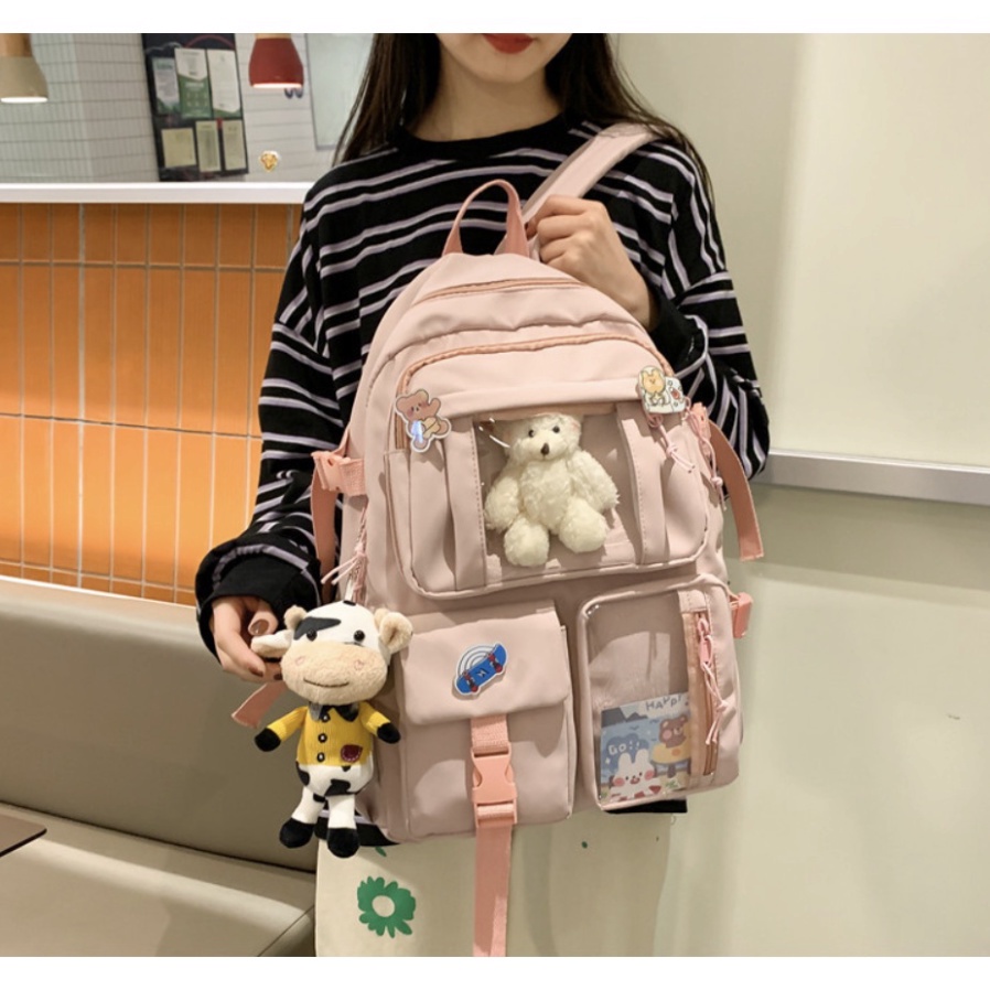 Balo cặp ulzzang basic nữ thời trang đi học đi chơi du lịch giá rẻ đựng vừa laptop canvas HỘP TRÊN | steven