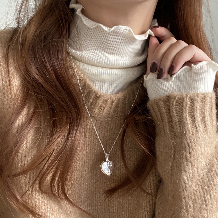 Áo sweater cổ cao dáng ôm phong cách phương Tây Hàn Quốc