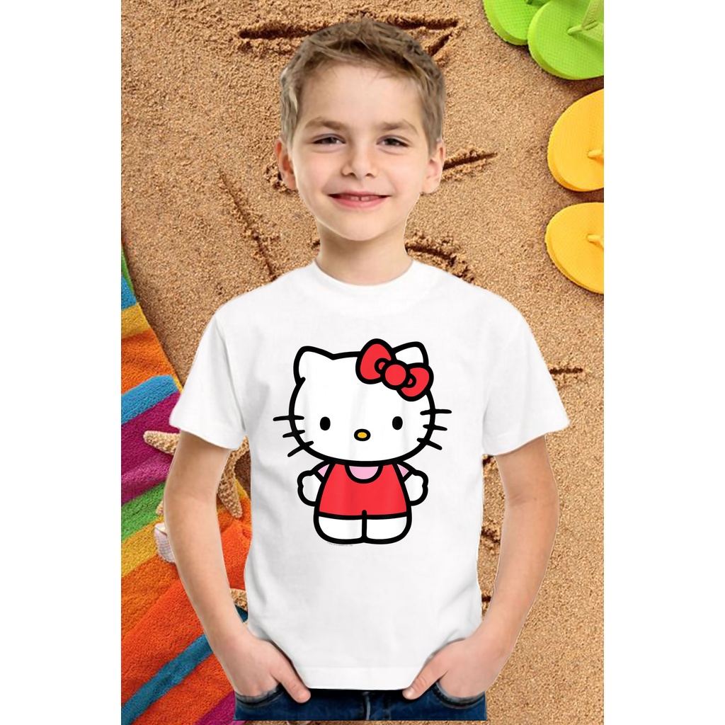 ÁO THUN TAY NGẮN CỔ TRÒN HELLO KITTY IN HÌNH HOẠT HÌNH ẤN TƯỢNG CHẤT LIỆU VẢI THUN CAO CẤP CÓ ĐỦ SIZE - 437