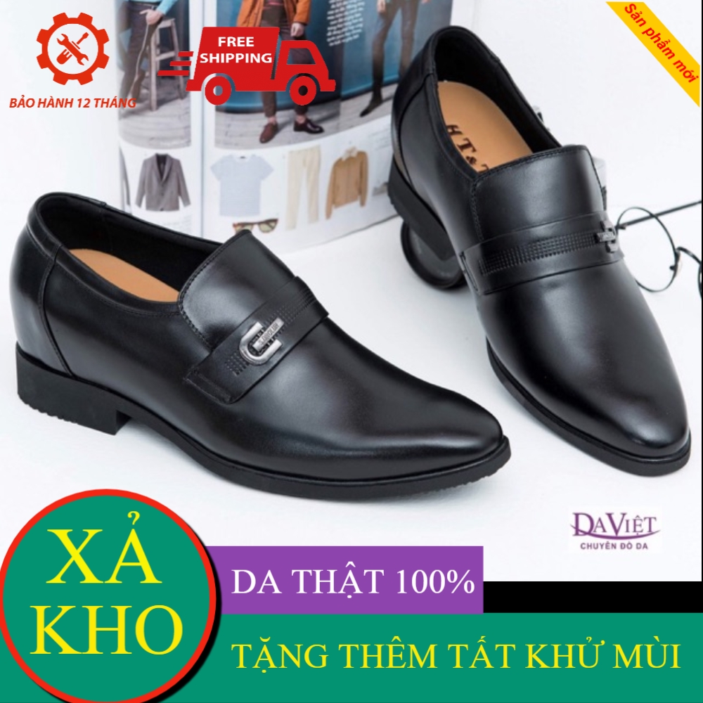 GIÀY TĂNG CHIỀU CAO NAM CÔNG SỞ DA BÒ THẬT DÁNG HÀN QUỐC ( CAO 6cm )