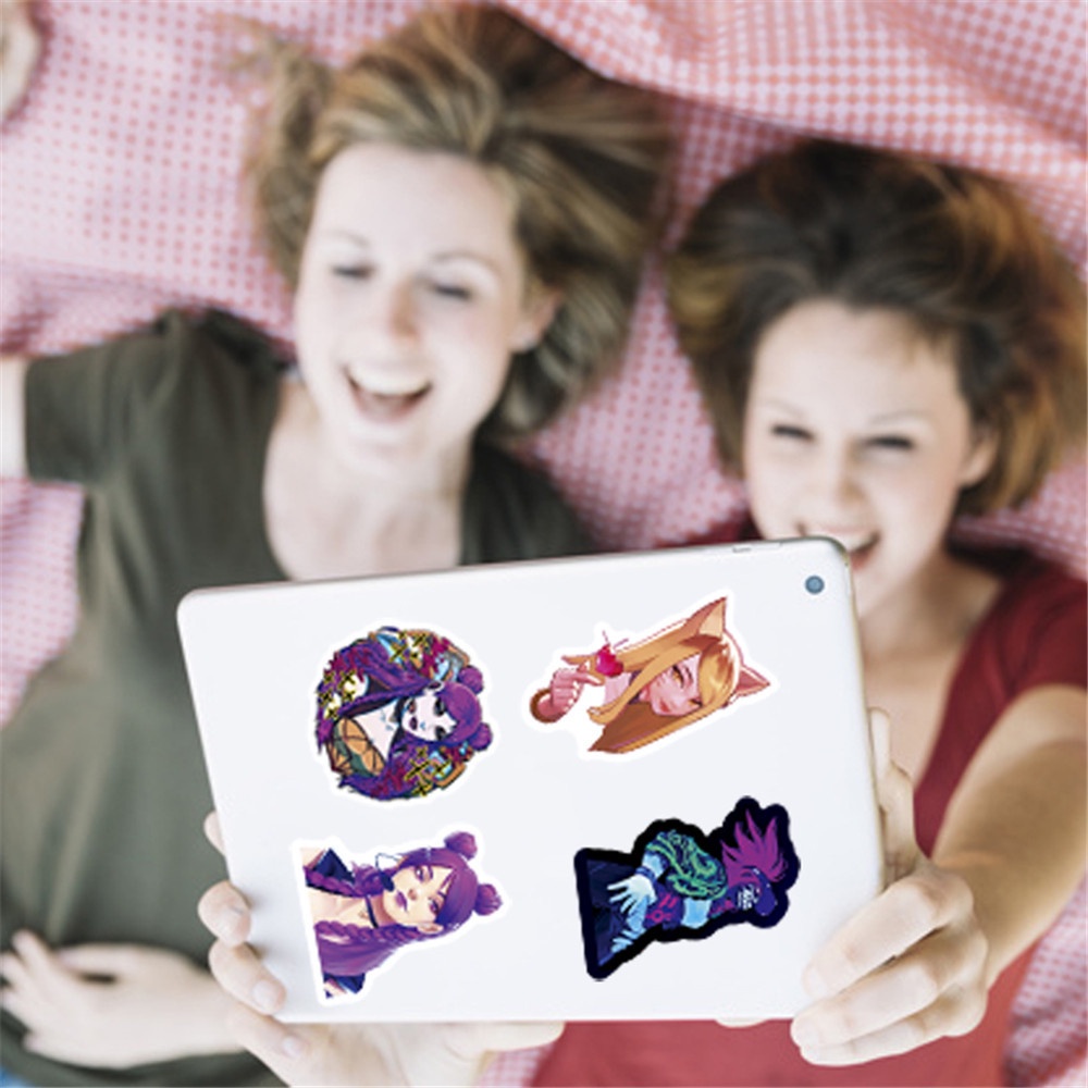 Bộ 50 miếng dán PVC chống nước hình trò chơi LOL KDA DIY trang trí điện thoại/ laptop/ guitar/ ván trượt