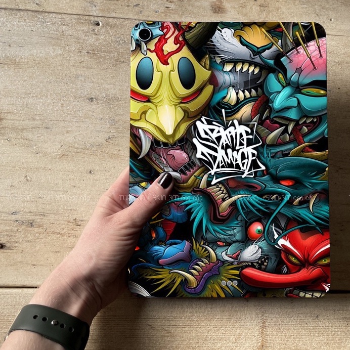 Miếng Dán Skin Ipad - Skin 3M Japan monster sticker - Có mẫu cho tất cả các dòng Ipad, máy tính bảng