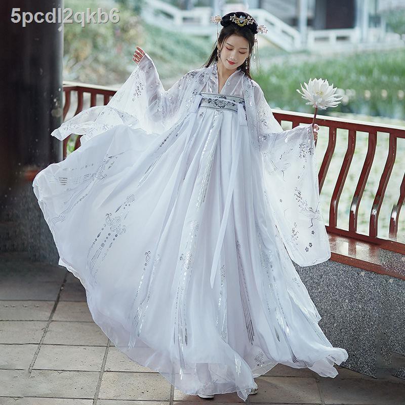 Mới nguyên bản chính hãng váy đầy ngực Hanfu cải tiến nữ truyền thống Trung Quốc áo tay to siêu phù hợp với thần