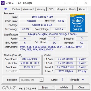 Bộ vi xử lý - CPU Intel Core i3 4150 - 3.50 GHz - 3MB Cache