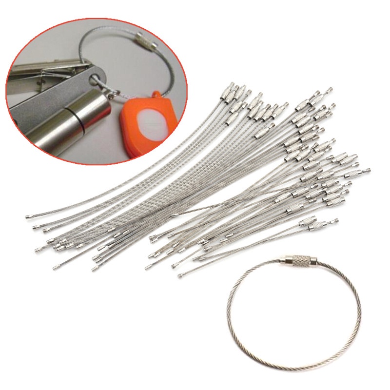 Set 5 Móc Khóa Tròn Bằng Thép Không Gỉ EDC 4 '' / 6 '/ 8' '
