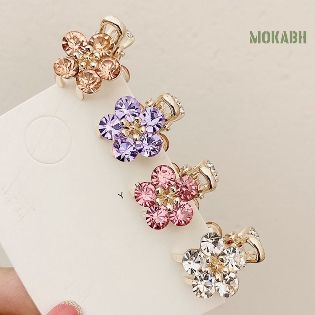 [Headpieces] Kẹp Tóc Mái Chéo Hình Hoa Đính Đá Lấp Lánh Đơn Giản Dành Cho Trẻ Em