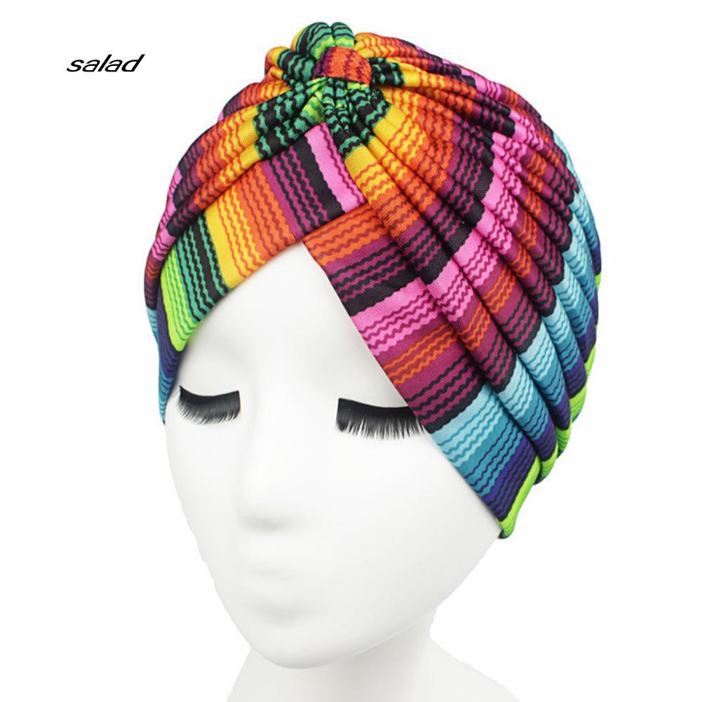 Mũ Turban Trùm Đầu In Họa Tiết Da Báo Màu Cầu Vồng Thời Trang Dành Cho Nữ