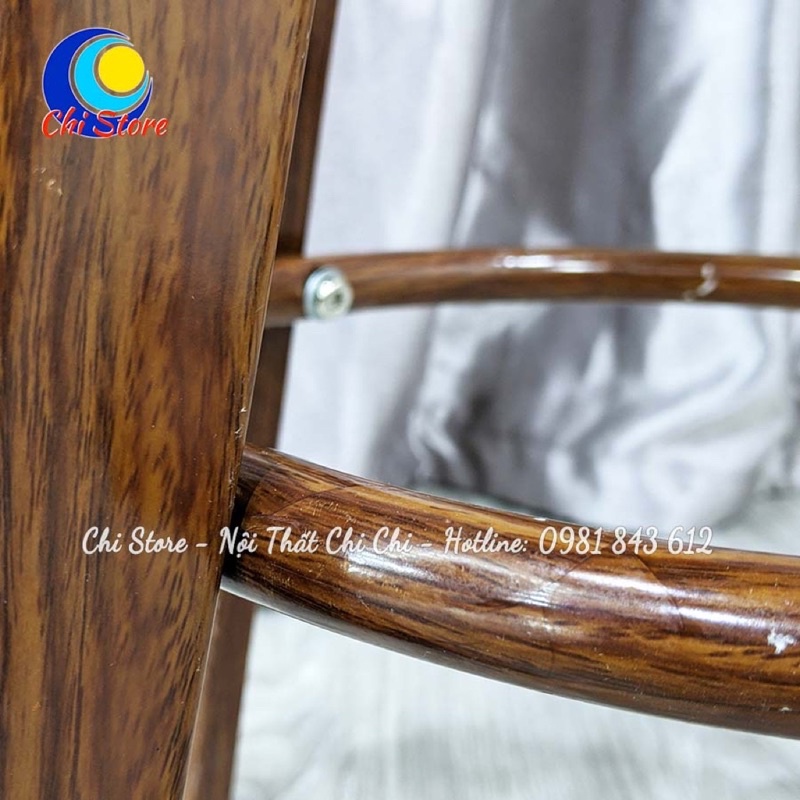 Ghế Quầy Bar Xoay Có Tựa Chân Sắt Sơn Giả Gỗ Bọc Da Cao 75cm, Ghế Bar Cho Quán Cafe, Nhà Hàng Mẫu Mới Nhất