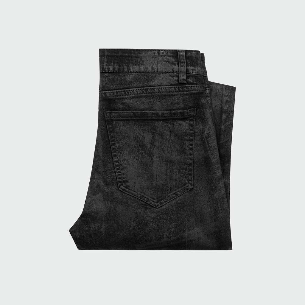 Quần jeans nam ống loe dày dặn Đen Wax NGO - Flare Jeans Black Waxed