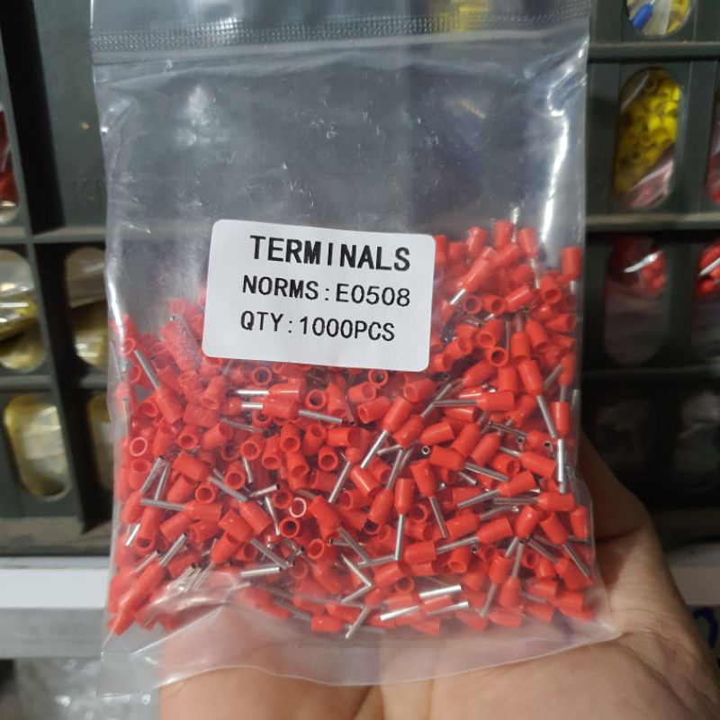 1000 đầu Cos pin rỗng E0508 dùng cho dây 0.5