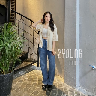 Áo sơ mi basic giấy tay ngắn [2YOUNG] A1611 (ảnh thật)