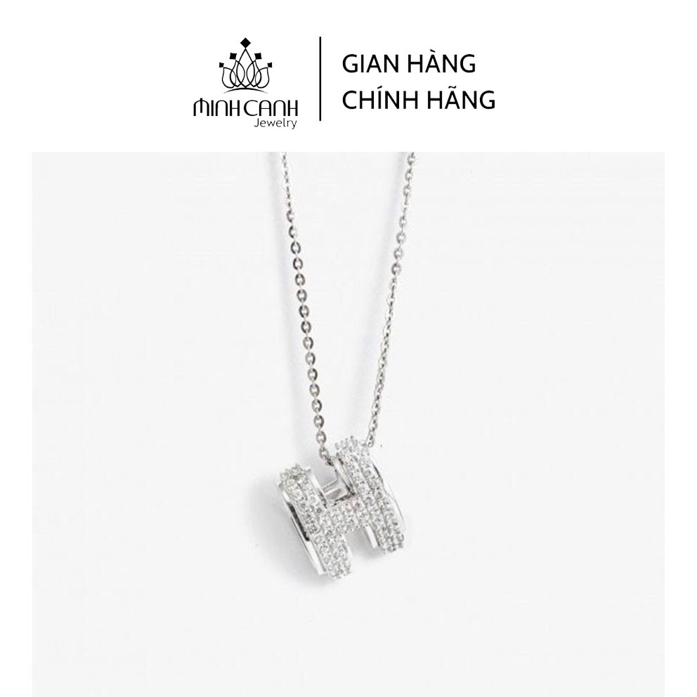 Dây Chuyền Bạc Chữ H Đính Đá - Minh Canh Jewelry