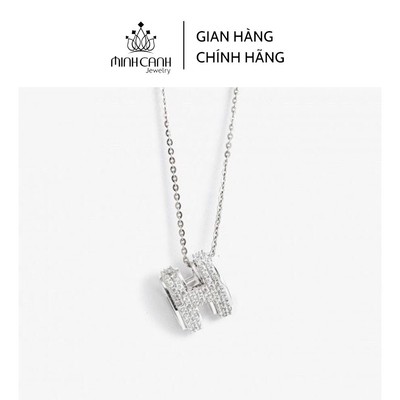 Dây Chuyền Bạc Chữ H Đính Đá - Minh Canh Jewelry