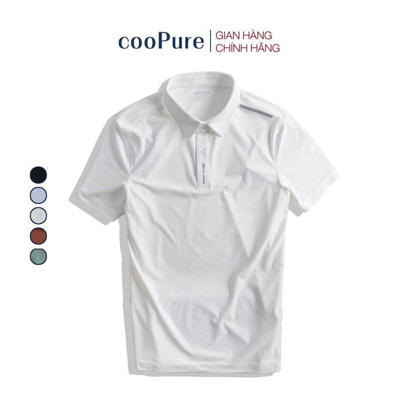 Áo thun polo nam cooPure chất vải rayon siêu mềm mát, thiết kế vạch phản quang tinh tế NO.8075 (5 màu)