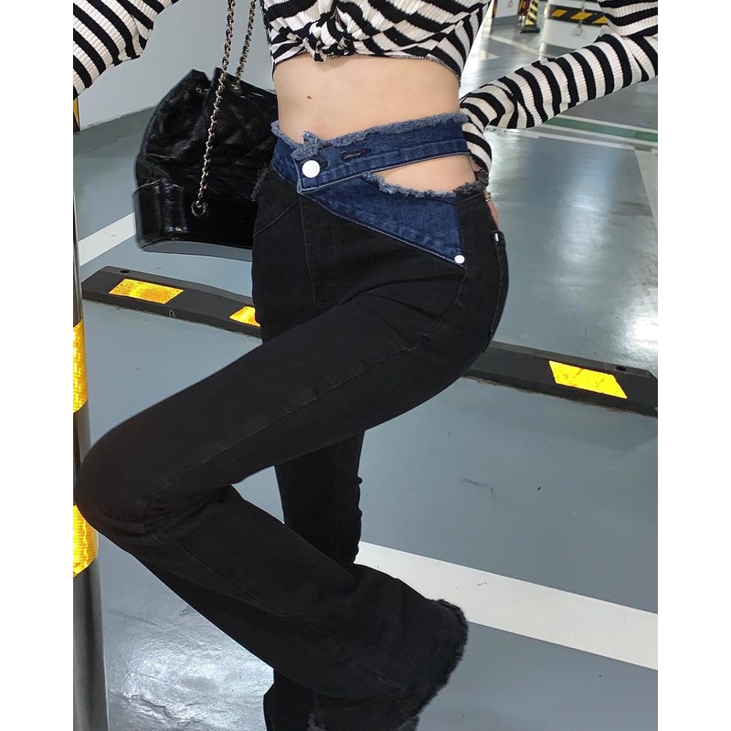 Quần Jean Nữ Ống Loe Lưng Cao Thời Trang