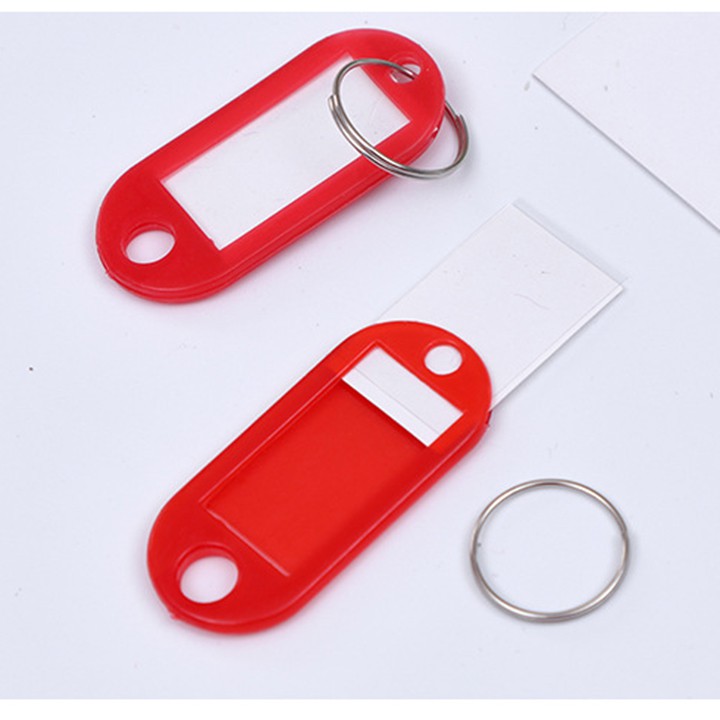 Móc treo chìa khóa có thẻ giấy note ghi chú bọc khung nhựa đánh dấu số vali túi xách key tag youngcityshop 30.000