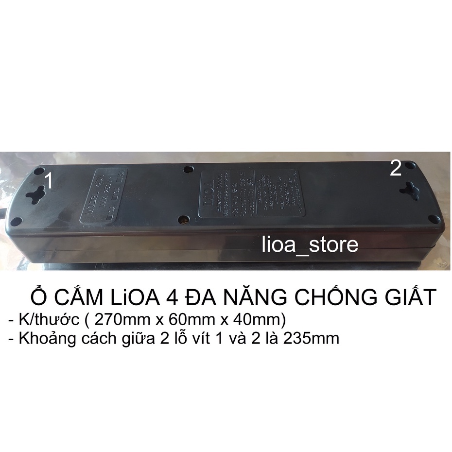 Ổ cắm dân dụng 4 Đa Năng  chống giật Lioa ( dây nguồn 3m).