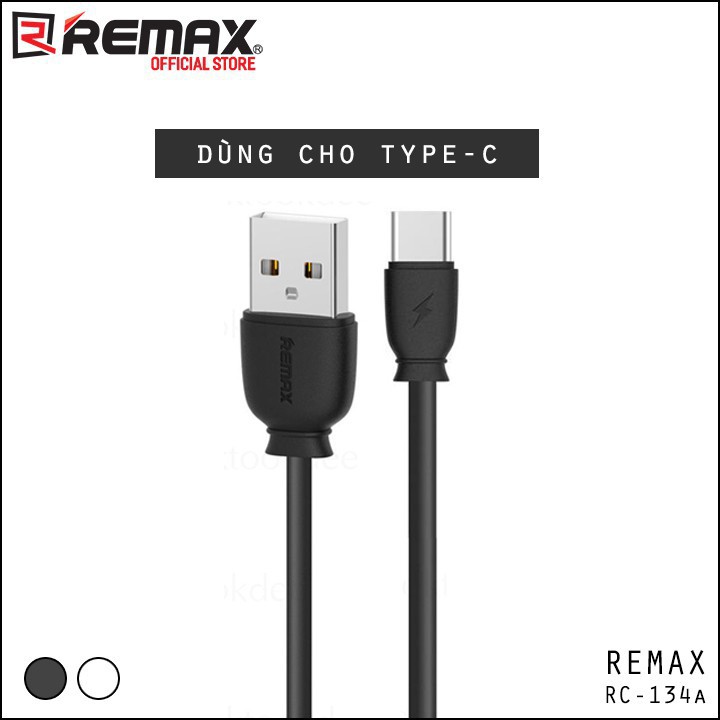 Cáp sạc nhanh Remax RC-134a cổng Type C dài 1 mét max 2.1A
