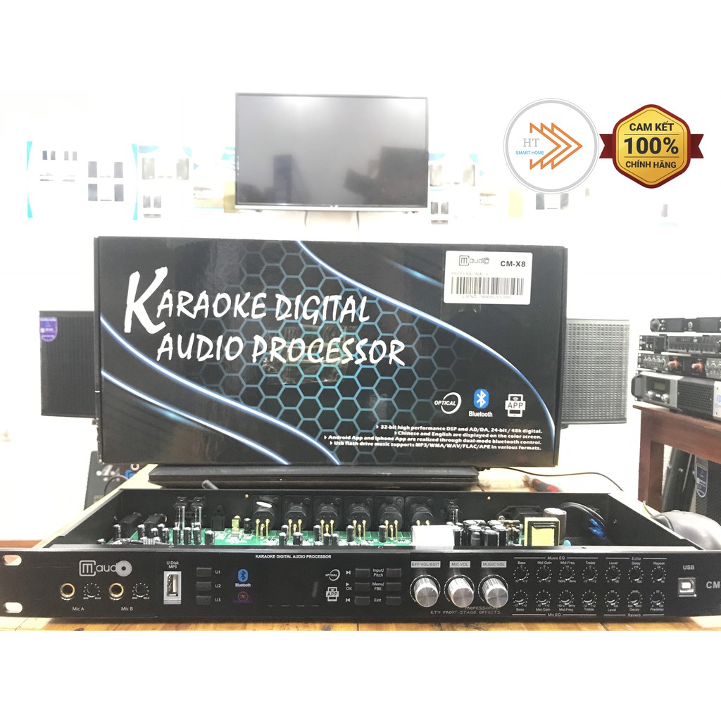 BỘ VANG SỐ CMX-8, [CHỐNG HÚ, cổng quang, USB Mp3, Bluetooth, VGA, App smart phone]NEW 2021-Hàng chín