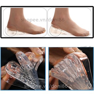 1 cặp lót giày độn đế tăng chiều cao - 4cm silicon - Freesize - PK02 (gồm 10 miếng dùng cho 1 đôi giày)