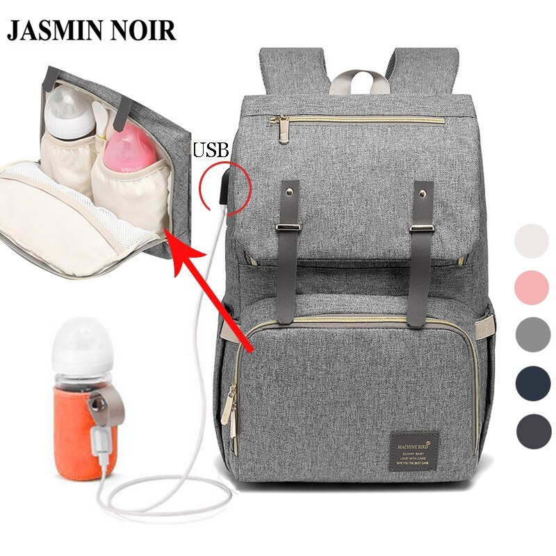 Ba Lô JASMIN NOIR Chuyên Dụng Đựng Tã Lót Dành Cho Bà Mẹ Bỉm Sữa Thiết Kế Đa Dụng