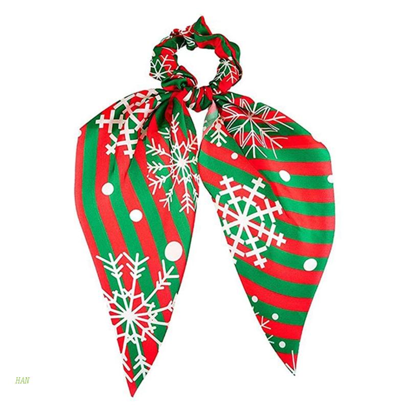 Dây Cột Tóc Đính Nơ Ruy Băng Dài Thời Trang Giáng Sinh