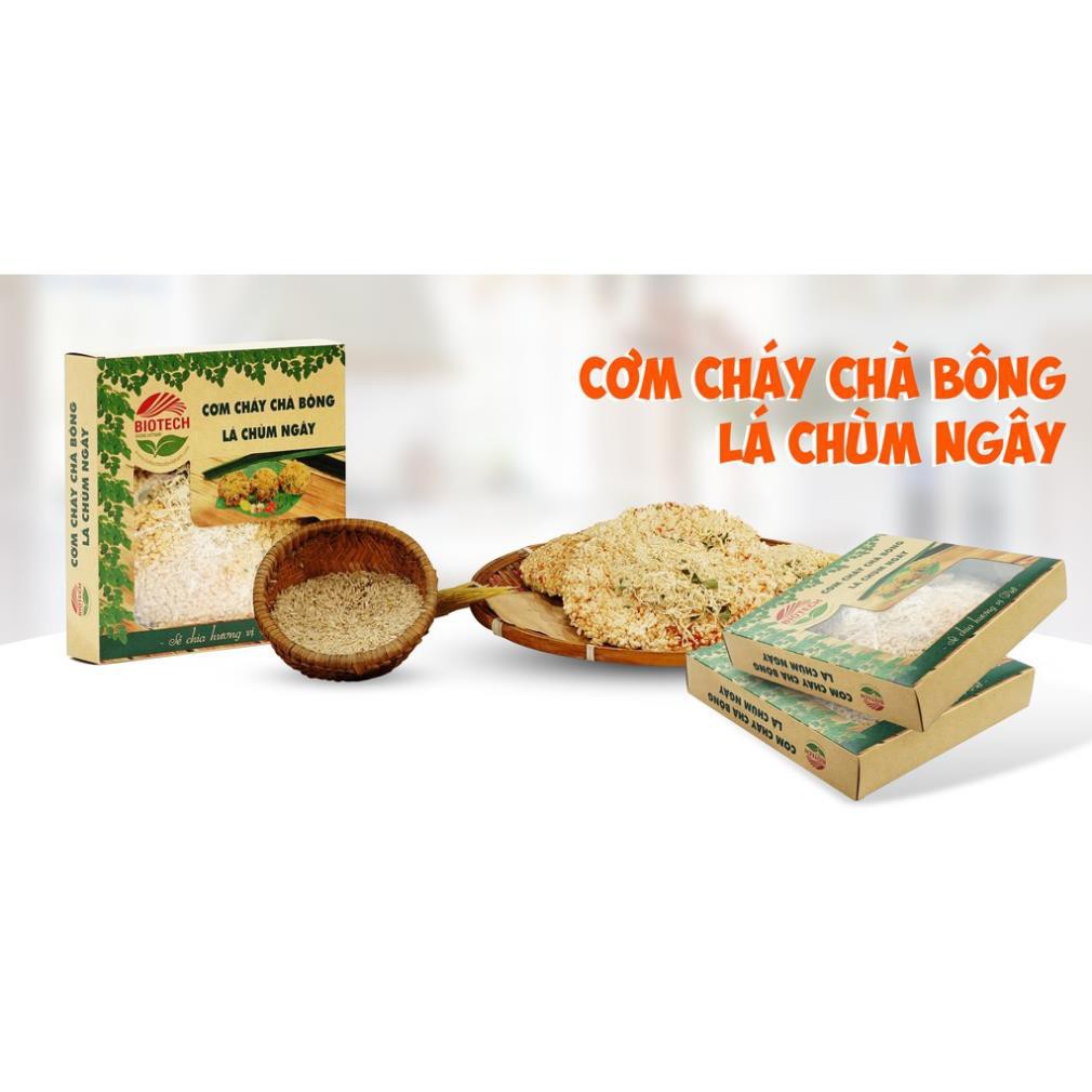 BIOTECH_Combo 12 hộp cơm cháy chà bông lá chùm ngây 150g/túi tặng trà chùm ngây 60g và 5 gói mì Vạn Hảo 65g/gói