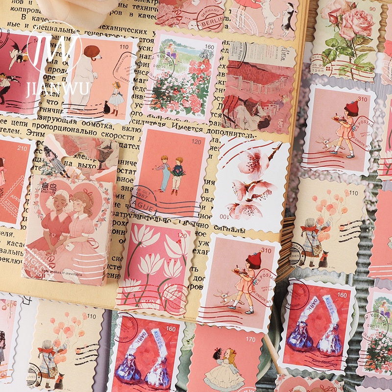 Bộ 46 Miếng Dán Trang Trí Sổ Tay Phong Cách Vintage