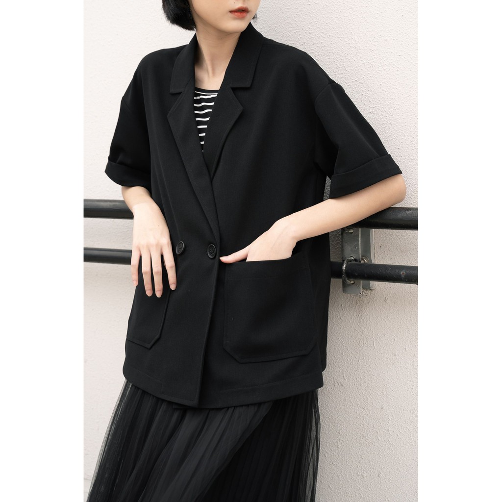 Áo blazer dáng ngắn nữ MADELEN nhiều màu chất tuyết mưa